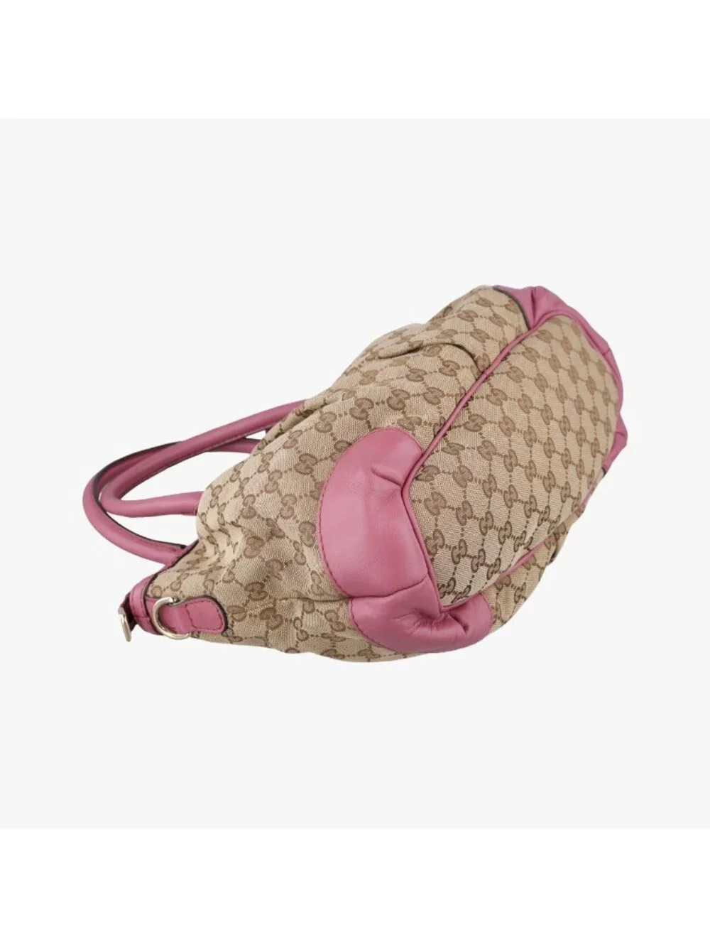 Gucci Sukey Beige Pink Canvas Leather Shoulder Bag